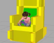 A toddler displaying beta rocking chair animation