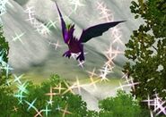 A purple dragon from Dragon Valley using one of its powers.