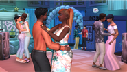 Teens at a prom celebration in The Sims 4: High School Years