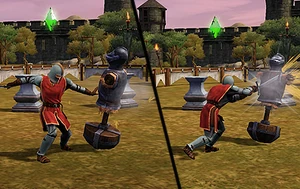 Le preux chevalier doit faire preuve de force et d'endurance lors des combats d'épée. Lorsqu'il n'est pas en entrainement ou en bataille épique pour défendre son royaume, il sera sans doute en train de profiter des luxes de la vie de château.