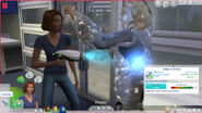 Non-scientist Sim uses the Simray's "Freeze Ray" interaction