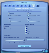 Seasons & Environment Options in The Sims 3