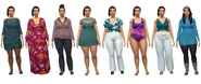 Mónica's default outfits in CAS.
