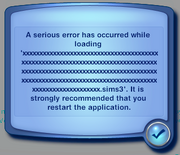 TS3 Load game filename error