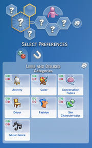 TS4 likes and dislikes CAS