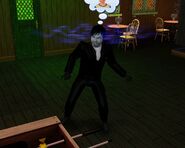 A Vampire reading a Sim's mind