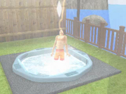 A Sim getting struck by lightning.