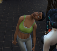 A possessed Sim "communicating" with a normal Sim.