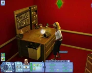 A  busy inventing at the workbench