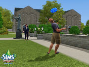 Sims playing frisbee TS3U