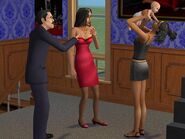 Mortimer and Bella watching teenage Cassandra holding baby Alexander