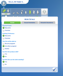 TS4 customize gender