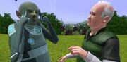 Alien using his telepathic powers for a sim