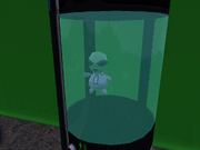 An alien-baby prop found at the PlumbBob Pictures Backlot in The Sims 3: Late Night.