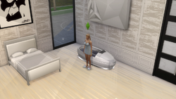 A double bed and a sleeping pod in The Sims 4: Get Famous.