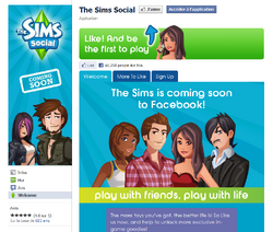 The Sims Social - Page Présentation