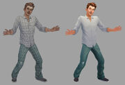 An early render of a male Sim.