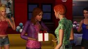 Sims giving gifts.