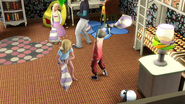 A child having a pillow fight with her Imaginary Friend.