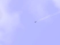 An airplane in the sky, from The Sims 3. - August 2011