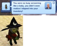 Cracklin Nackerbell, and what she says when she gets in your Inventory