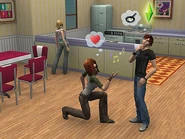 Felicity serenading a male Sim