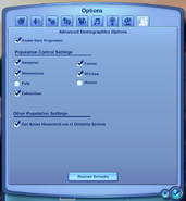 Advanced Demographics Options in The Sims 3