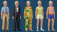 Malcom's wardrobe in The Sims 3.