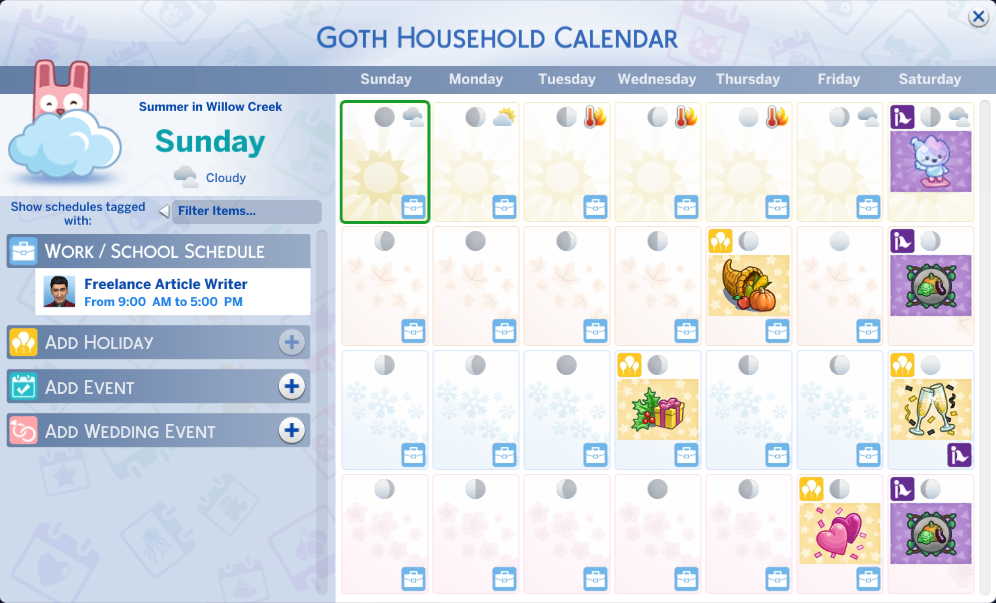 Calendar | The Sims Wiki | Fandom