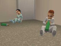 Sims 2 toddlers drinking bottles