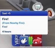 In The Sims 4, toddlers will instead get a sad moodlet from a fire.