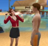 Mermaid (in human form) using "Charmer's Lullaby" on a Sim.