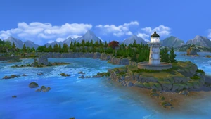 The peninsula overlooking the Lonely Lighthouse.