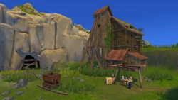 Buddy Scoop is seen standing in front of his stall.