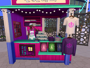 A merch stall at the GeekCon festival.
