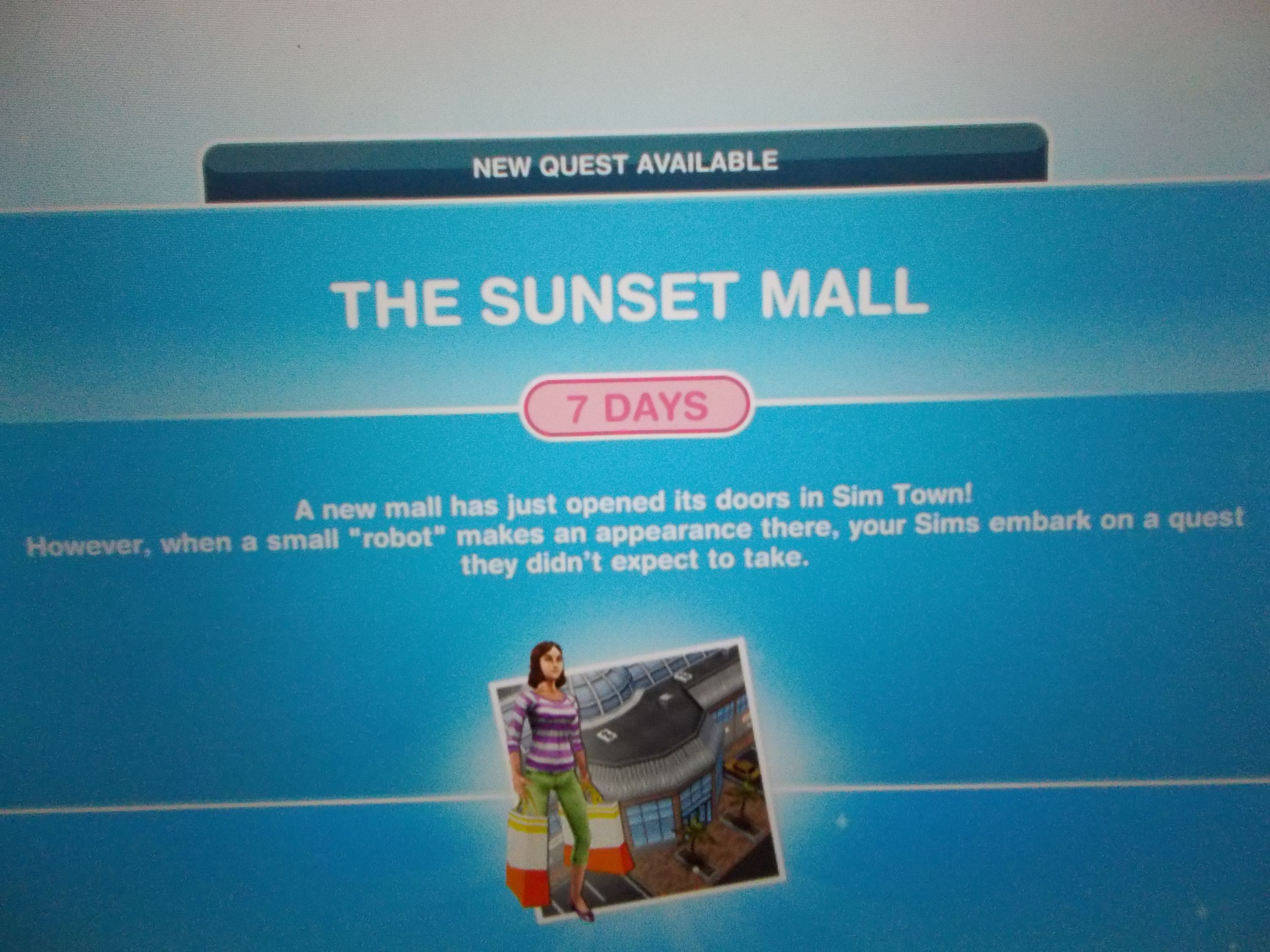 Sunset Mall (Quest), The Sims Freeplay Wiki