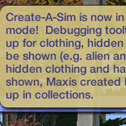 Modo debug, The Sims Wiki