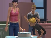 Eric fazendo aniversário para adolescente.