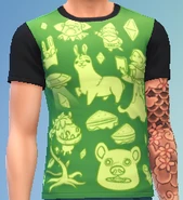 Aparição em camiseta comemorativa.