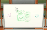 Aparição em quadro branco, em The Sims 3: Vida Uniersitária.