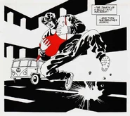 Dwight dodges bullets while carrying the babe.