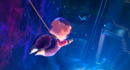 Rosita jumping to save Buster after being dropped by Jimmy.