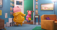 Rosita leaving Gunter in charge of the kids.