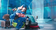 Buster’s troupe sneaking past Karen.