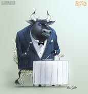 Concept art of the unnamed bull .