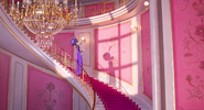 Nana Noodleman makes her way down the staircase to see Buster Moon and her grandson Eddie.