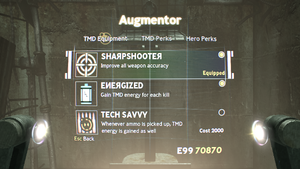 The Augmentation menu.