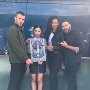 Siren Alex, Eline, Fola and Ian at Live Mermaid Exhibit after NYCC panel 7-10-17