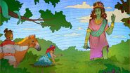 Redalda approaches her goddess, Ernalda.