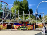 Deadman’s Party setup at Full Throttle Plaza in Six Flags Magic Mountain (March 2023)